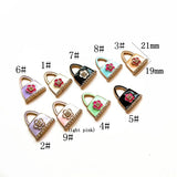 DIY Oil Drip Handbag Flower Pendant 6pcs