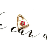 DIY Oil Drip Handbag Flower Pendant 6pcs