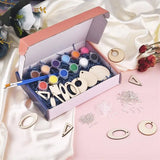 DIY Wood Pendant Silver Earring Hook Jewelry Findings Set