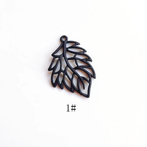 DIY Metal Rubber Paint Leaves Earrings Jewelry Pendants