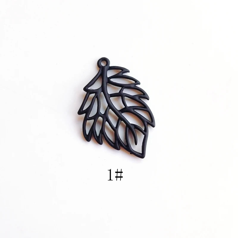 DIY Metal Rubber Paint Leaves Earrings Jewelry Pendants