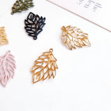 DIY Metal Rubber Paint Leaves Earrings Jewelry Pendants