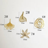 Pure Copper Plated Geometric Hollow Round Leaf Jewelry Material