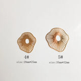 Pure Copper Plated Geometric Hollow Round Leaf Jewelry Material