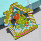 DIY Wooden Christmas House Decoration, Environmental Paint, Mix Cartoon Design