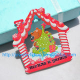 DIY Wooden Christmas House Decoration, Environmental Paint, Mix Cartoon Design