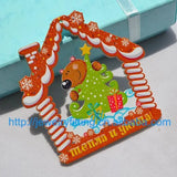 DIY Wooden Christmas House Decoration, Environmental Paint, Mix Cartoon Design