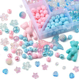 DIY Acrylic Macaron Beads Boxed Set Pink Bear Pendant Beads