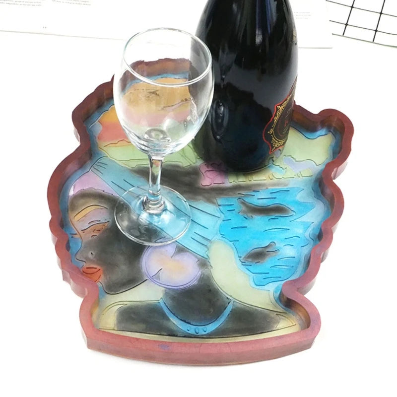 African Goddess Tray Crystal Epoxy Resin Mold Silicone Mould