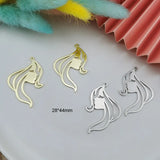 K Golden Hollow Girl Face Alloy Small Pendant Necklace Accessories