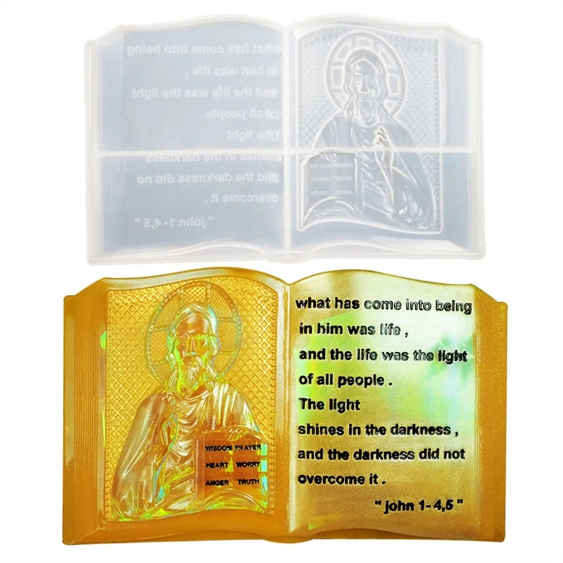 DIY 3D Bible Culture Relief Book Silicone Mold Mixed Style