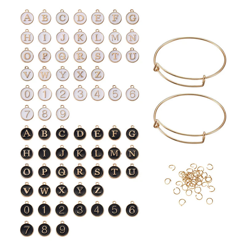 Adjustable Bangle Making Kit with Charms & Alphabet Beads