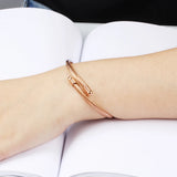 DIY Bead Twisted Cable Elastic Wire Women Bracelets Stainless Steel