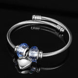DIY Bead Twisted Cable Elastic Wire Women Bracelets Stainless Steel