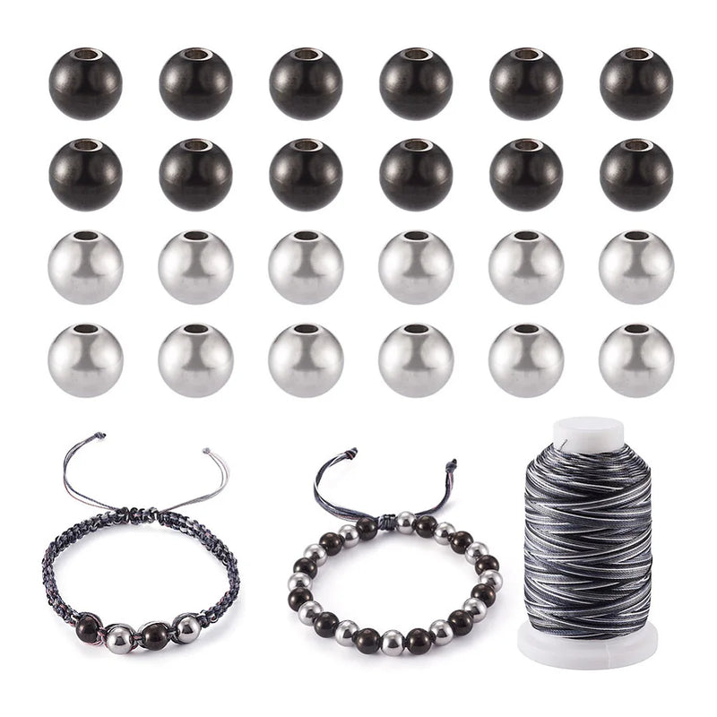 DIY Beaded Bracelet Making Kit with Stainless Steel Beads