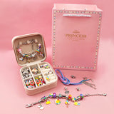 Girls Beaded Bracelet Set with Storage Box Acrylic Beads DIY Jewelry Making Kit