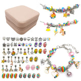 Girls Beaded Bracelet Set with Storage Box Acrylic Beads DIY Jewelry Making Kit