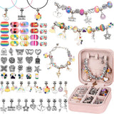 Girls Beaded Bracelet Set with Storage Box Acrylic Beads DIY Jewelry Making Kit