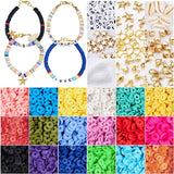 Glass Rice Bead Soft Pottery Flat Round Polymer Clay Disc Loose Spacer Bead