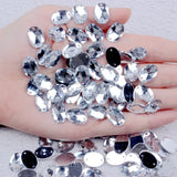 Crystal Clear Flatback Oval Acrylic Beads Sew On 8X10mm - 18x25mm
