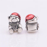 DIY Beads Christmas Bear Charm Fits Silver Bracelets For Woman