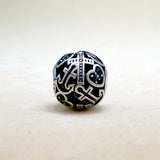 Silver Heart Beads Faith Hope Love Wheel Studs