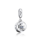 Sterling Silver Owl Dangle Charm Bead for Bracelets