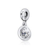 Sterling Silver Owl Dangle Charm Bead for Bracelets