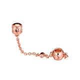 DIY Beads Embossed Hearts Safety Chain Bracelets For Woman