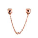DIY Beads Embossed Hearts Safety Chain Bracelets For Woman