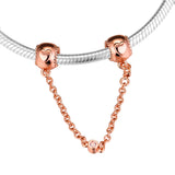 DIY Beads Embossed Hearts Safety Chain Bracelets For Woman