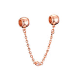 DIY Beads Embossed Hearts Safety Chain Bracelets For Woman