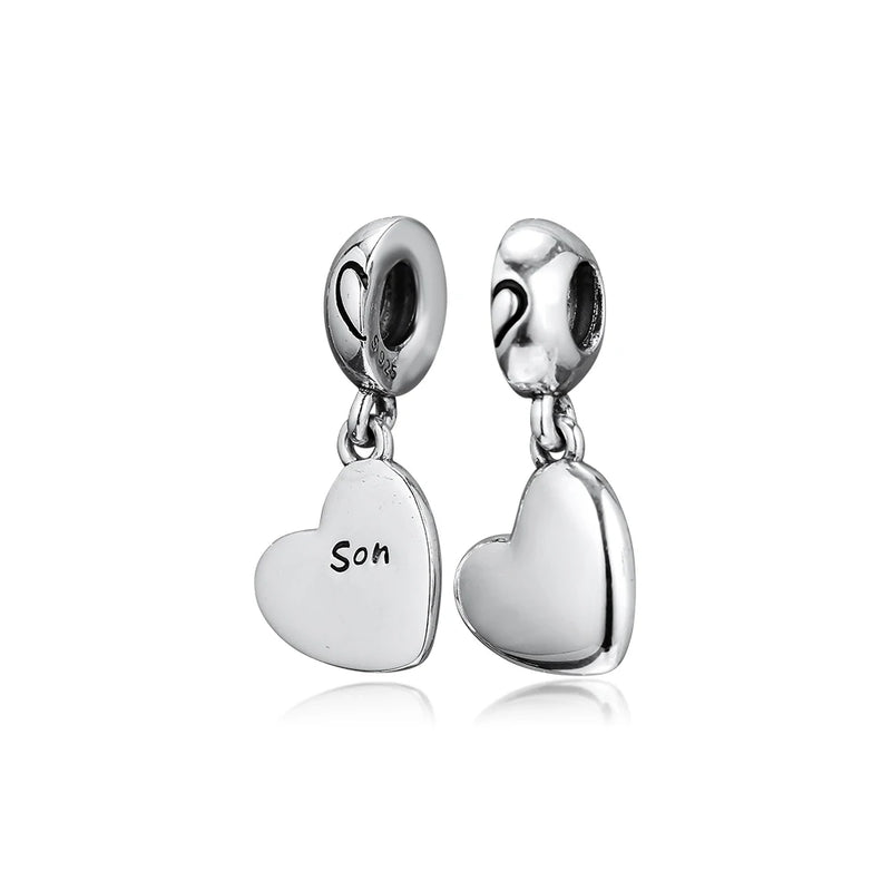 Mother & Son Love Dangle Charm For Silver Jewelry Bracelets