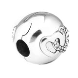 DIY Heart Charm Bead Clip for 925 Silver Bracelets
