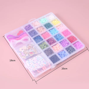 DIY Beads Kit Boxed 24 Grid Loose Beads Strings & Alloy Accessories Scissors