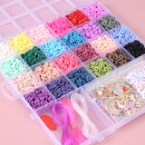 DIY Beads Kit Boxed 24 Grid Loose Beads Strings & Alloy Accessories Scissors