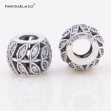 Sterling Silver DIY Beads Leaves CZ Charm for Bracelets Women