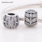 Sterling Silver DIY Beads Leaves CZ Charm for Bracelets Women