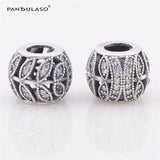 Sterling Silver DIY Beads Leaves CZ Charm for Bracelets Women