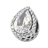 DIY Clear CZ Teardrop Charm Beads for 925 Silver Bracelets