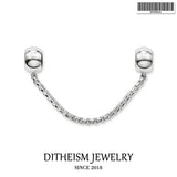 DIY Beads Safety Chain Classic Silver Jewelry Gift For Women Men Boy Girl