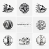 925 Sterling Silver Skull King Bead Charm