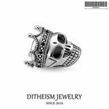 925 Sterling Silver Skull King Bead Charm