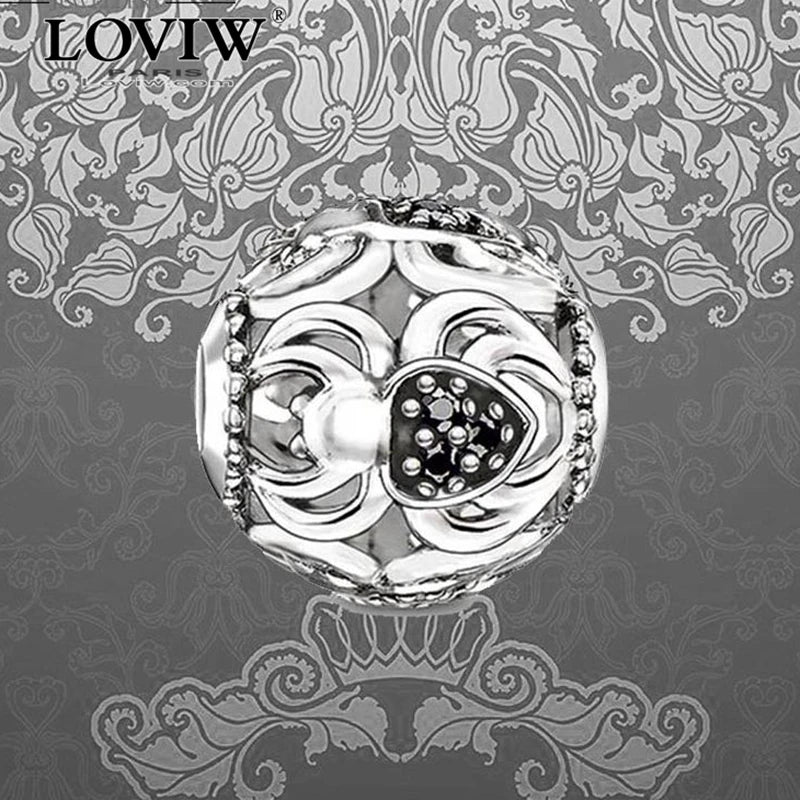 DIY Beads Spider Charm 5mm Hole Silver-Plate Jewelry Gift For Women