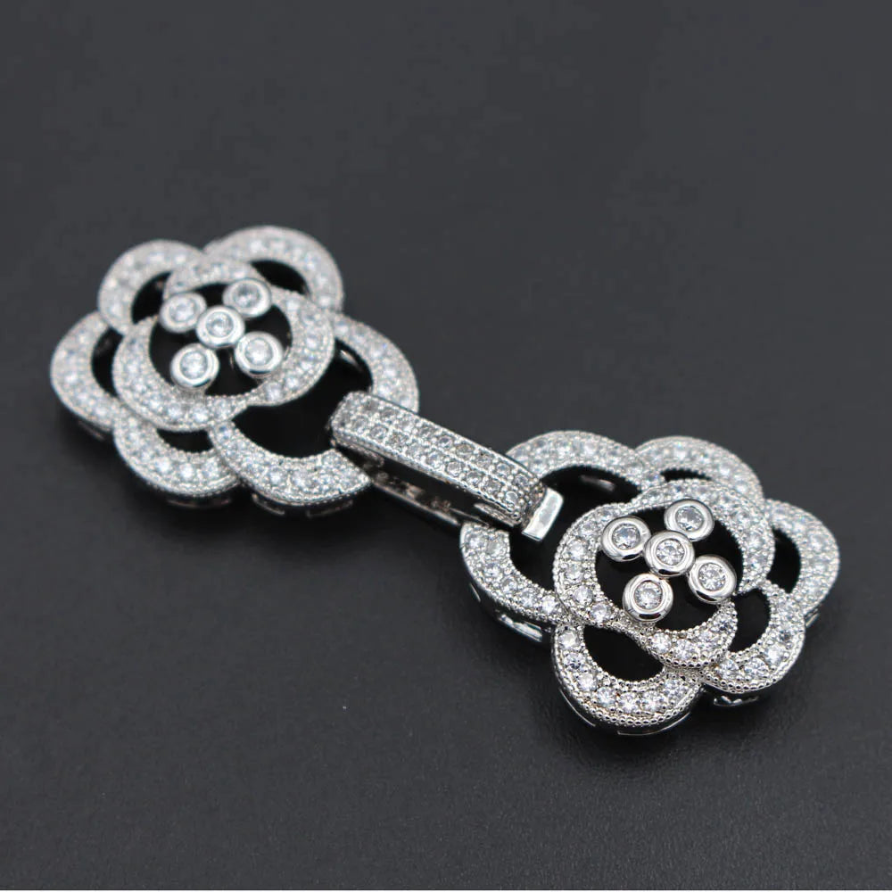 DIY Beadwork Jewelry Findings Supplies - Silver Fastener Closure Clasps