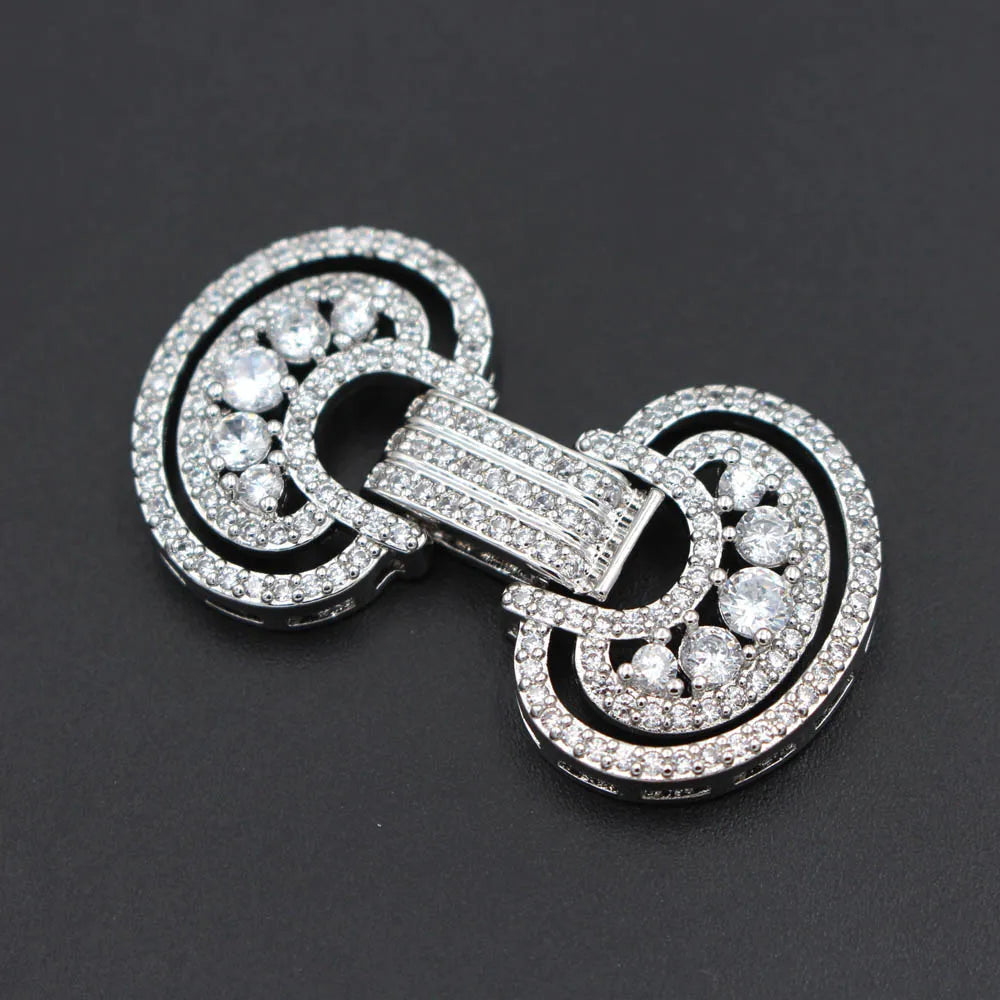 DIY Beadwork Jewelry Findings Supplies - Silver Fastener Closure Clasps