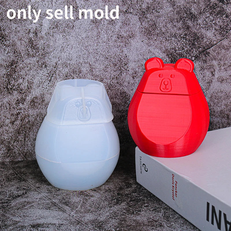 Bear Shaped Silicone Storage Box Epoxy Resin Mold