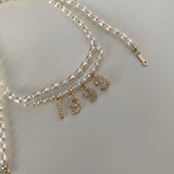 DIY Birth Year Number Pearl Necklace For Women Freshwater Pearls Zircon Choker