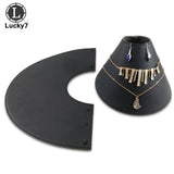 DIY PU Leather Folding Jewelry Necklace Bust Earring Display Holder Stand Rack