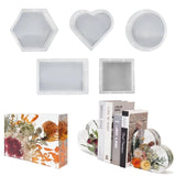 DIY Resin Silicone Mold Bookend: Round Heart Hexagon Square Crystal Epoxy Mold